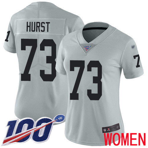 Oakland Raiders Limited Silver Women Maurice Hurst Jersey NFL Football 73 100th Season Inverted Jersey
